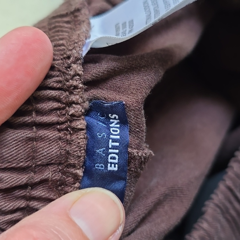 Basic Editions Brown Elastic Pants Size Small - image 7